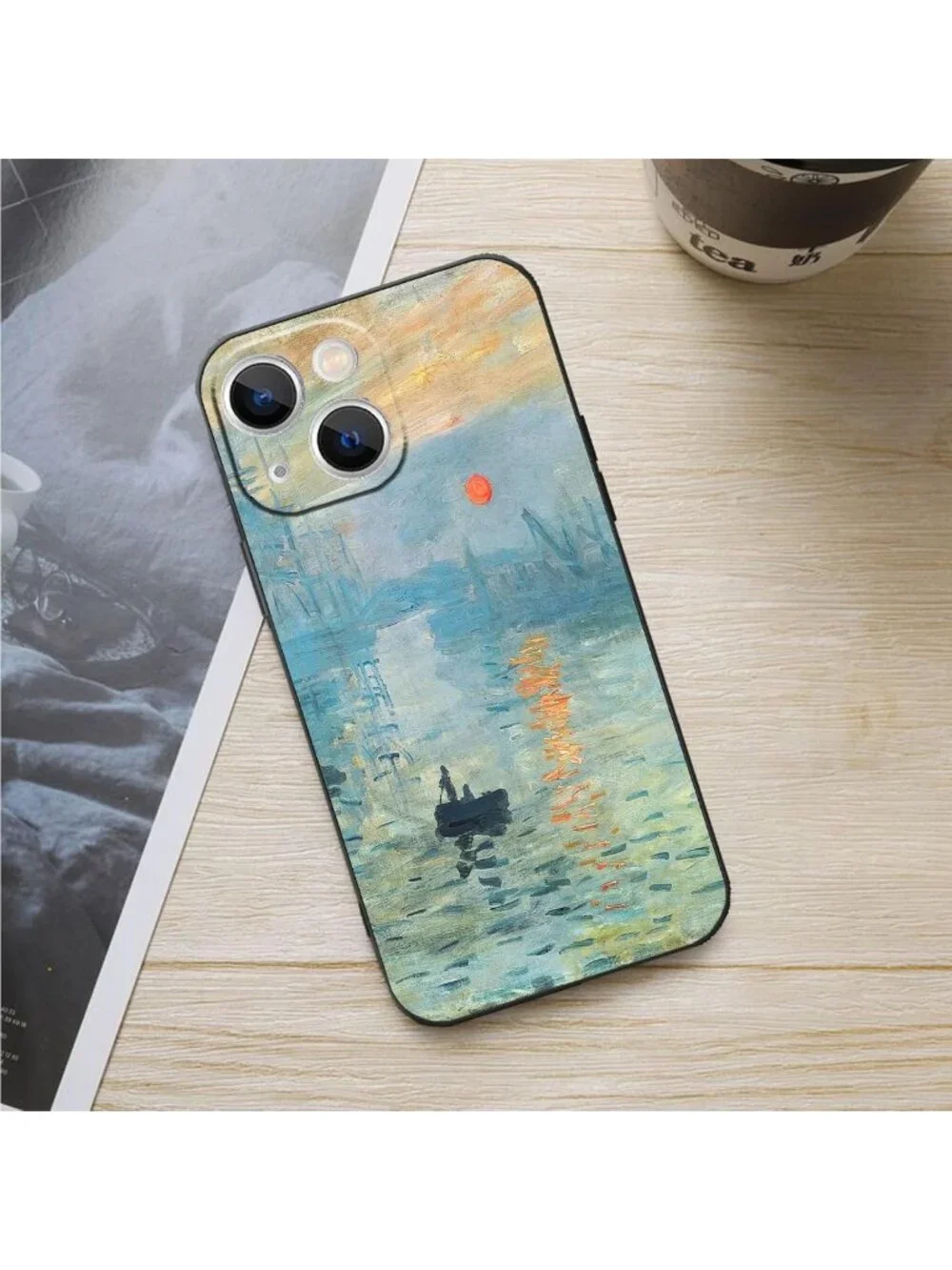 Aesthetic Monet Sunrise Art iPhone 13 Mini Case | Slim Shockproof Bumper Cover